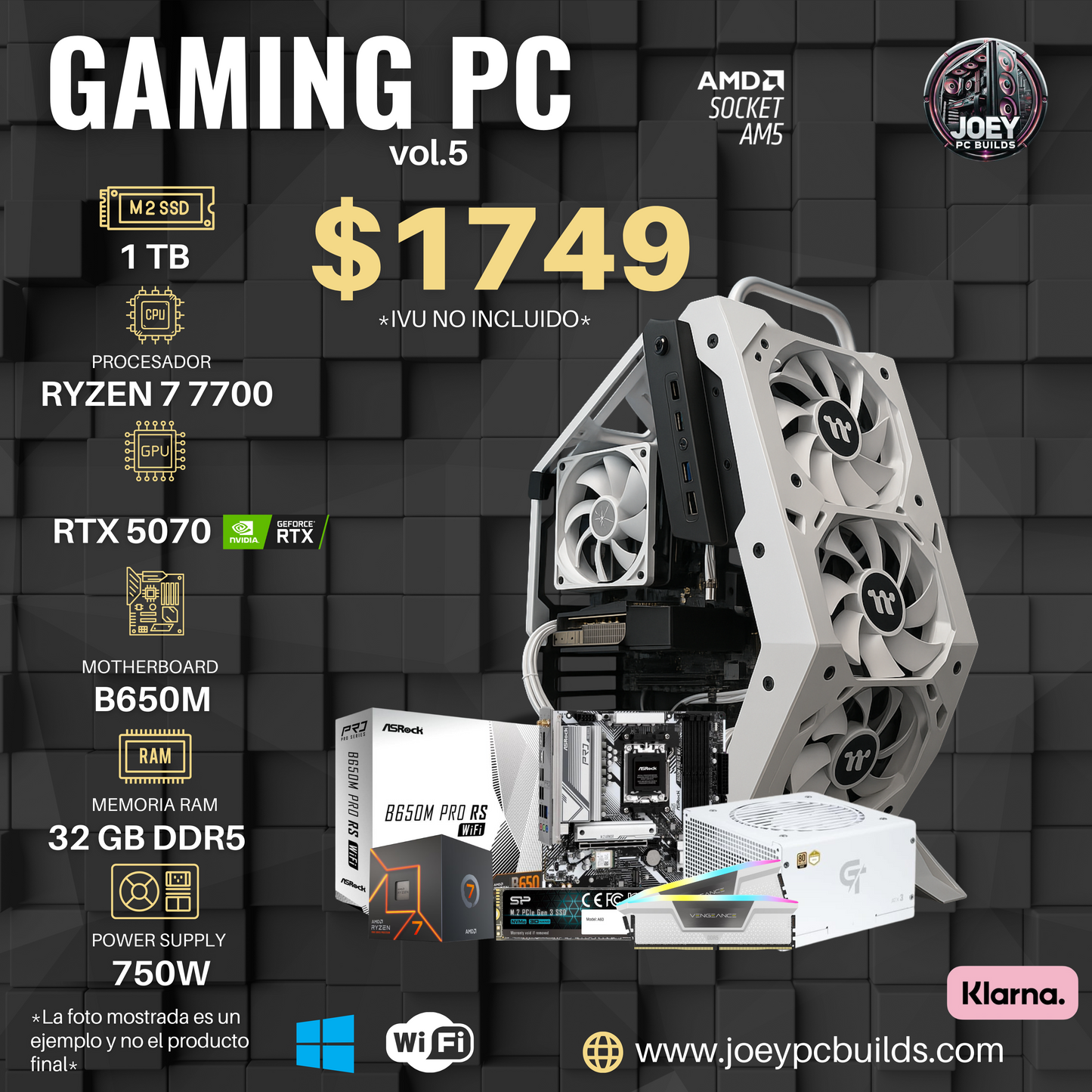 Gaming PC Vol.5 - RTX 5070 / RYZEN 77700 / 32 GB RAM DDR5 / 1 TB SSD