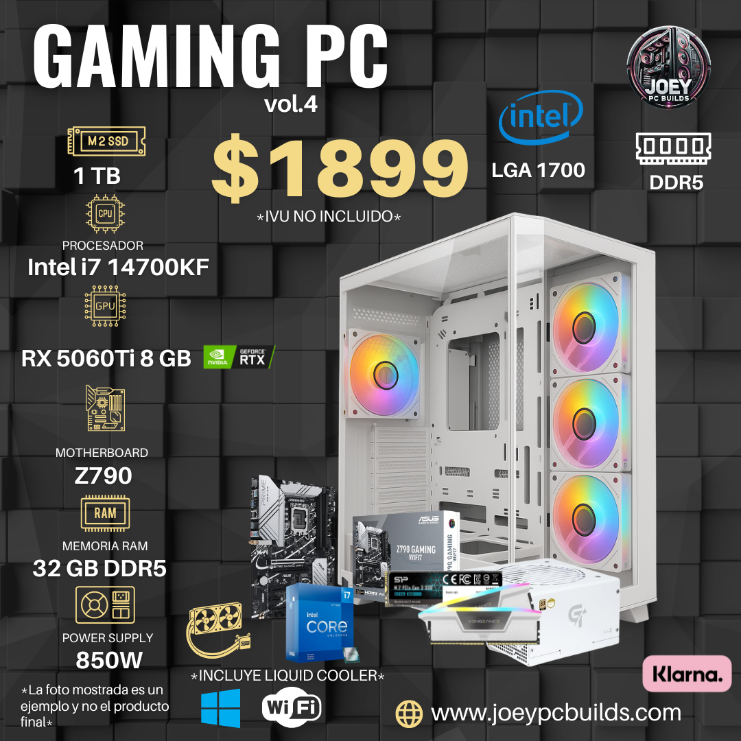Gaming PC Vol.4 -  RTX 5060Ti 8 GB / iNTEL I7 14700KF / 1 TB SSD / 32 GB RAM DDR5