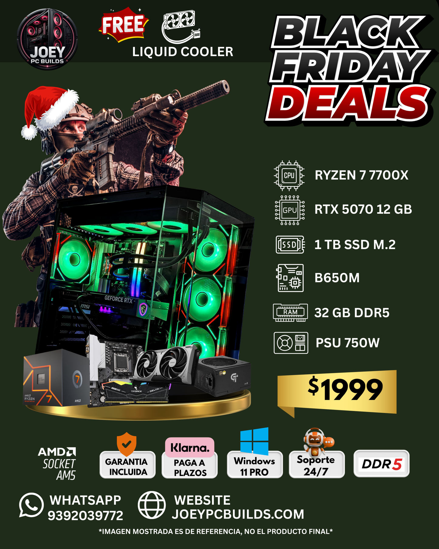 Gaming PC Monster RTX 5070 – Ryzen 7 • 32GB DDR5 • 1TB SSD