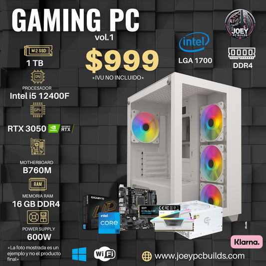 Gaming PC Vol.1 - RTX 3050 / 16 GB RAM DDR4 / INTEL I5 12400F / WIFI