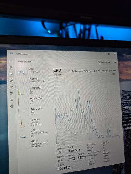 Laptop Gaming Gigabyte G5 KD RTX 3060, 32 GB RAM, 1.5 TB ( Remanufacturada)