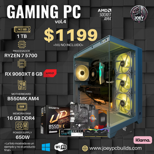 Gaming PC Vol.4 - RX 9060XT 8 GB / 1 TB SSD / RYZEN 7 5700 / 16 GB RAM DDR4
