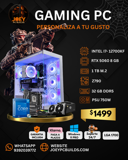 🕷️🔥 Specter King – Gaming PC Intel i7-12700KF + RTX 5060 8GB | 32GB DDR5 | 1TB M.2 SSD 👑💀