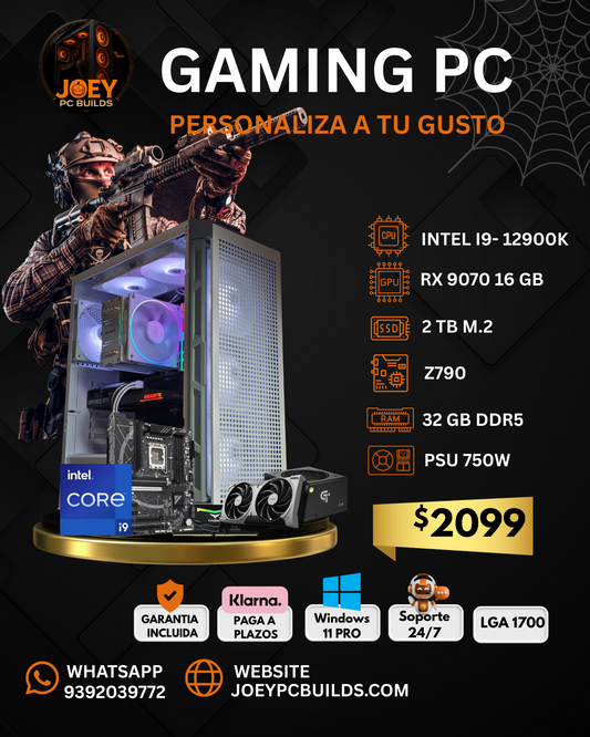🕸️🔥 Necro Beast X – Gaming PC Intel i9-12900K + RX 9070 16GB | 32GB DDR5 | 2TB M.2 SSD 💀⚡