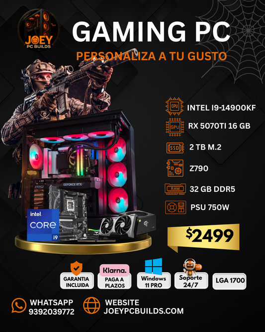 🕸️💀 Nightmare Overlord – Gaming PC Intel i9-14900KF + RX 5070 Ti 16GB | 32GB DDR5 | 2TB M.2 SSD ⚡👻