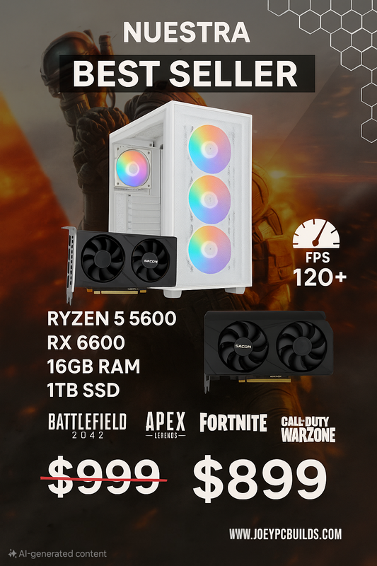PC Gamer Best Seller – Ryzen 5 5600 | RX 6600 | 16GB RAM | 1TB SSD | PSU 650W
