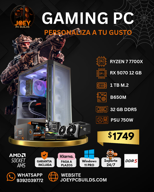 🎃🕸️ Phantom Slayer Ryzen 7 7700X + RX 5070 12GB | 32GB DDR5 | 1TB SSD M.2 | B650M | PSU 750W 👻💀