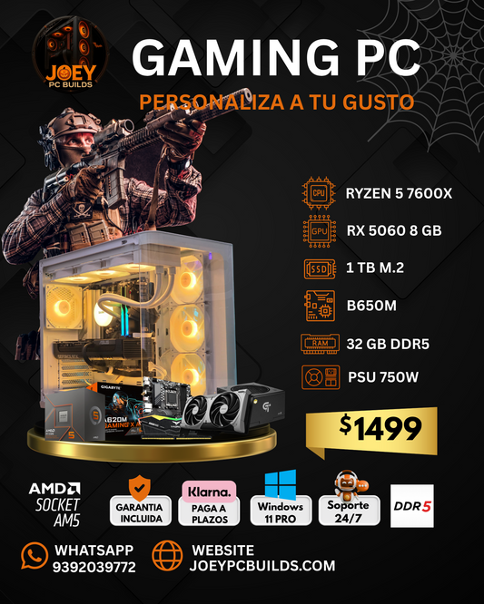 🎃🕸️ Shadow Beast Ryzen 5 7600X + RX 5060 8GB | 32GB DDR5 | 1TB SSD M.2 | B650M | PSU 750W 👻💀