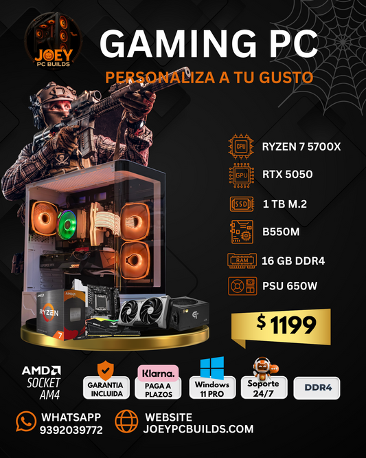 🎃🕸️ Phantom Strike Ryzen 7 5700X + RTX 5050 | 1TB SSD M.2 | 16GB DDR4 👻 🕷️💀