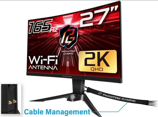 ASRock Phantom PG27Q15R2A – Monitor Gaming 27” Curveado QHD 165Hz FreeSync Premium
