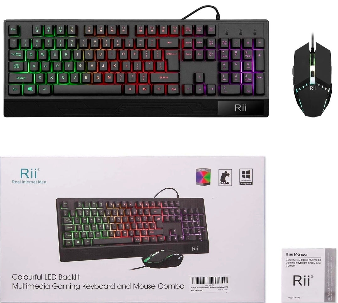 Combo – Teclado & Mouse Gaming RGB (Negro)