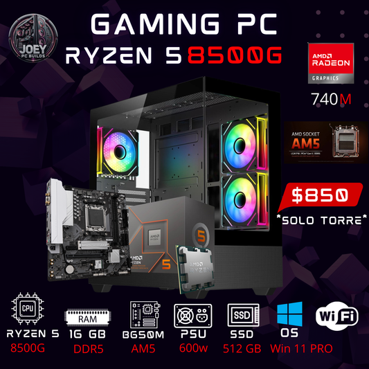 RYZEN 5 8500G/ 16 GB RAM DDR5 / 512 GB SSD / RADEON GRAPHICS