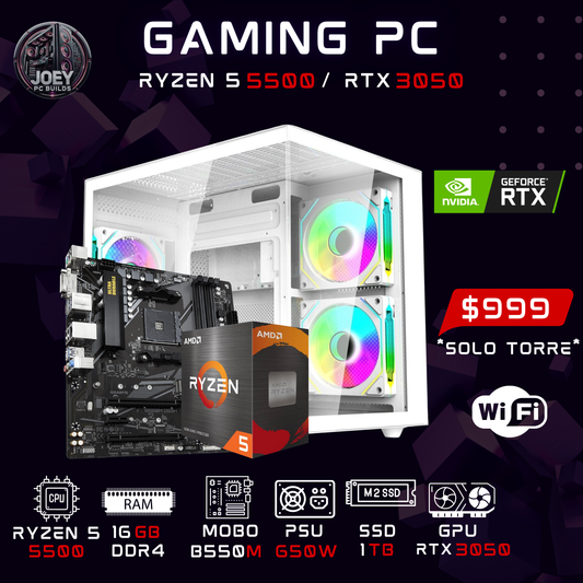 RTX 3050 / RYZEN 5 5500 / 16 GB RAM DDR4 / 1 TB SSD