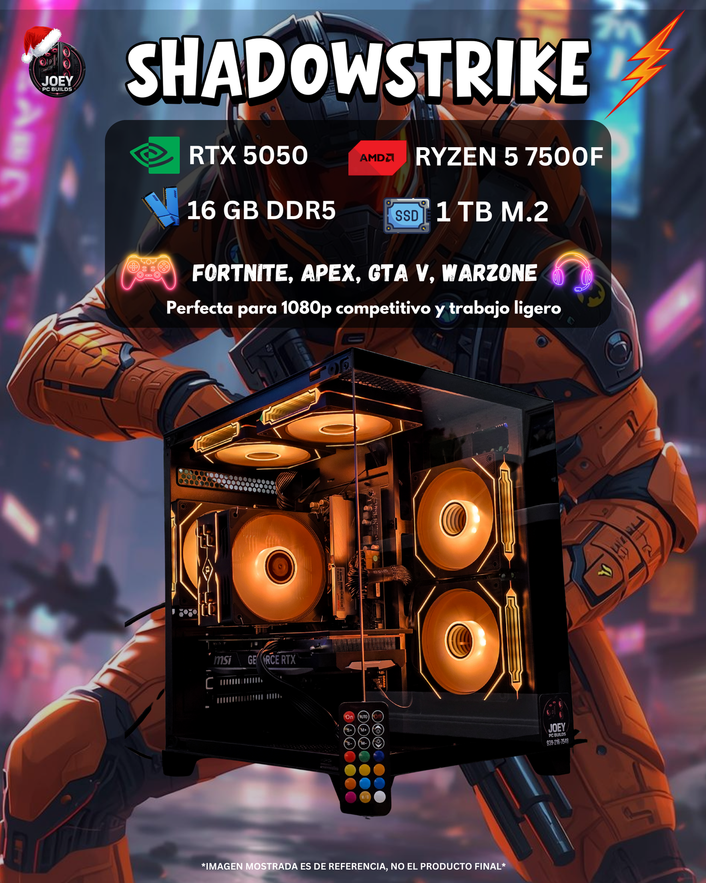 ⚡ SHADOWSTRIKE – RTX 5050 / Ryzen 5 7500F