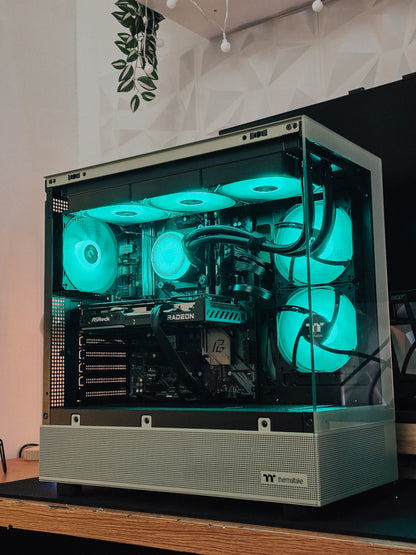 Mint Green Gaming PC – Ryzen 9 5900X | RX 9060XT 16GB | 32GB RAM | 2TB SSD
