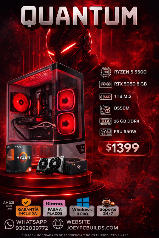 Gaming PC Quantum – Ryzen 5 5500 | RTX 5050 8GB | 16GB RAM | 1TB NVMe