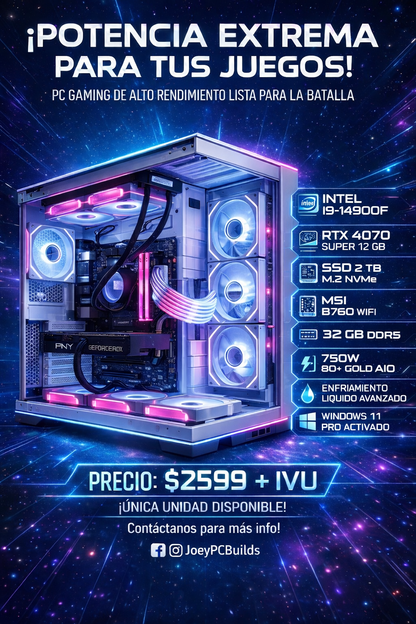 ❄️ Arctic Dominator White Edition | i9-14900F | RTX 4070 SUPER | 32GB DDR5 | 2TB NVMe | WiFi | Windows 11 Pro