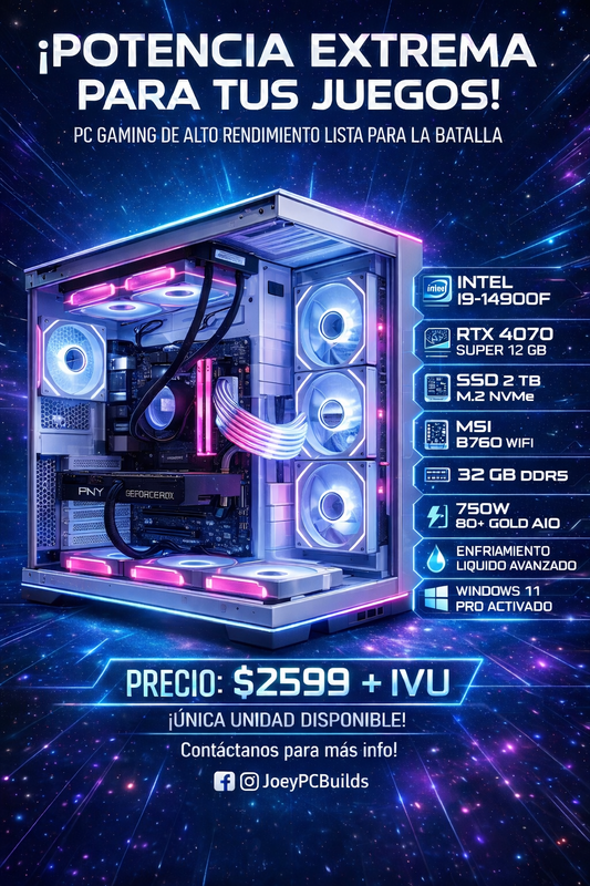 ❄️ Arctic Dominator White Edition | i9-14900F | RTX 4070 SUPER | 32GB DDR5 | 2TB NVMe | WiFi | Windows 11 Pro