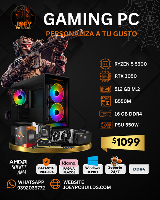 🎃🕸️ ShadowCore Ryzen 5/ RTX 3050/ 16 GB RAM DDR4 / 512 GB SSD/ WIFI / WIN 11 PRO  👻 🕷️💀
