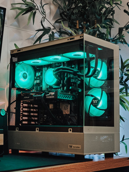 Mint Green Gaming PC – Ryzen 9 5900X | RX 9060XT 16GB | 32GB RAM | 2TB SSD