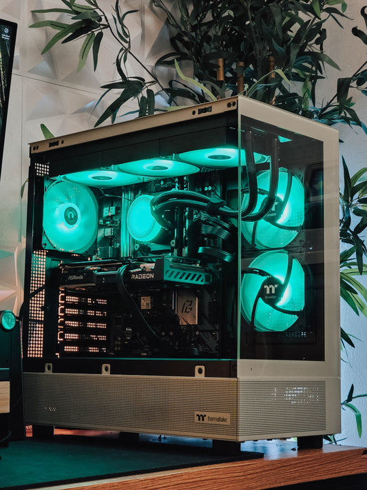 Mint Green Gaming PC – Ryzen 9 5900X | RX 9060XT 16GB | 32GB RAM | 2TB SSD