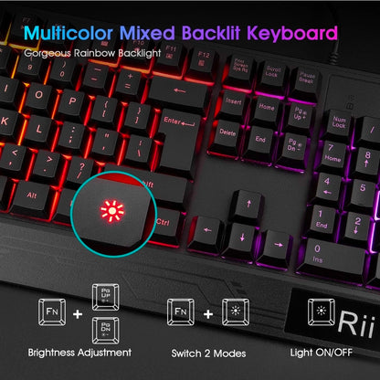 Combo – Teclado & Mouse Gaming RGB (Negro)