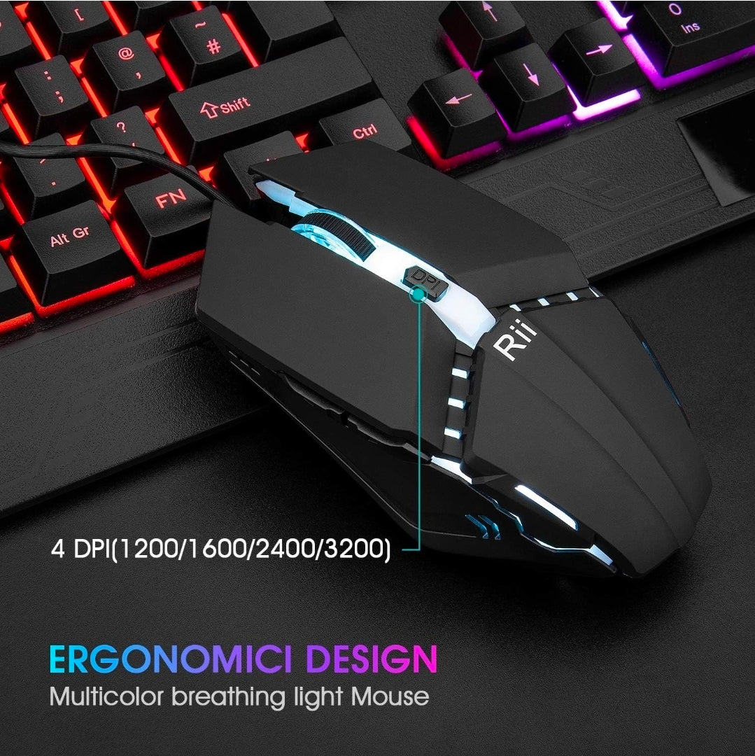 Combo – Teclado & Mouse Gaming RGB (Negro)